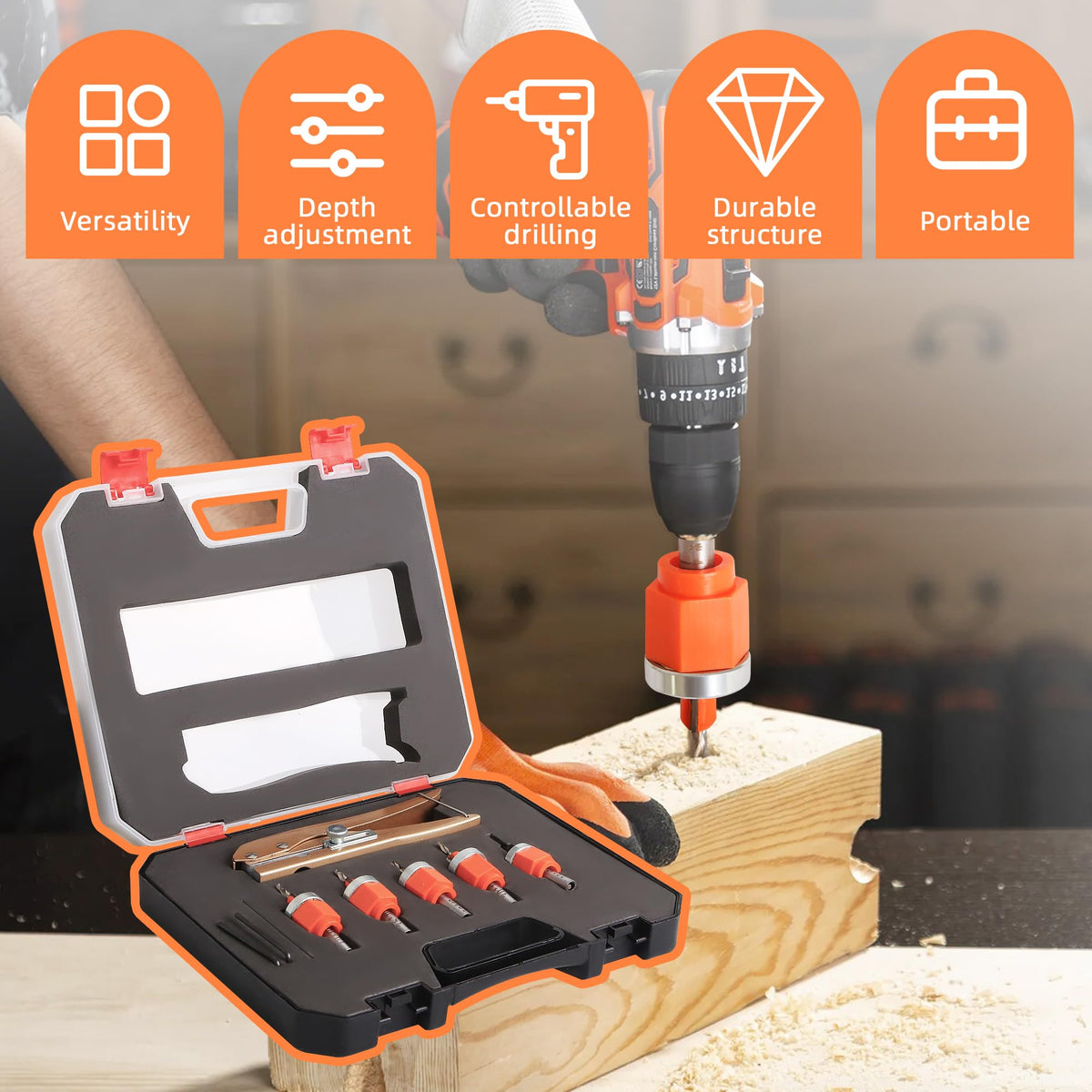 Kauwm 3/8-inch hole punch for clean pilot holes in non-metal materials