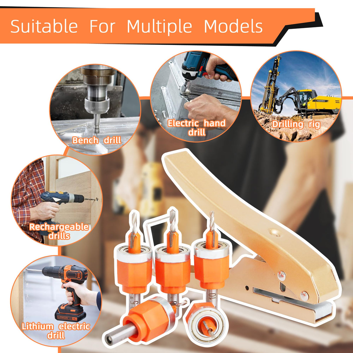 Kauwm compact storage case keeping countersink bits organized