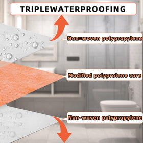 Kauwm fleece-sides aid anchoring with thin-set mortar during install.