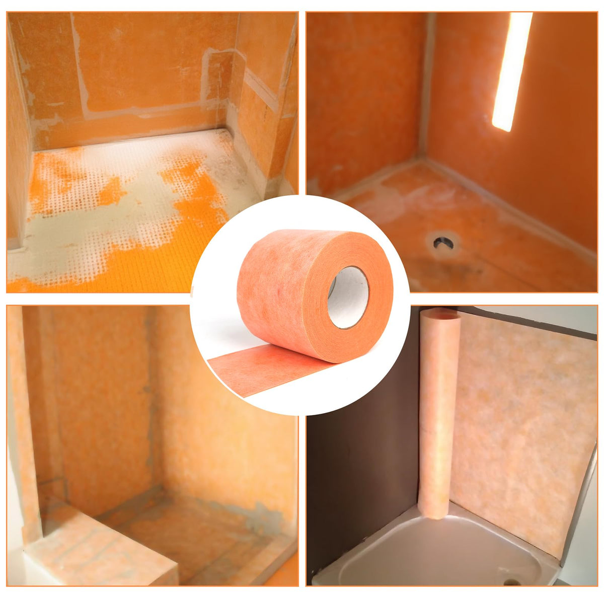 Kitchen wall waterproofing membrane prepared for tile installation
