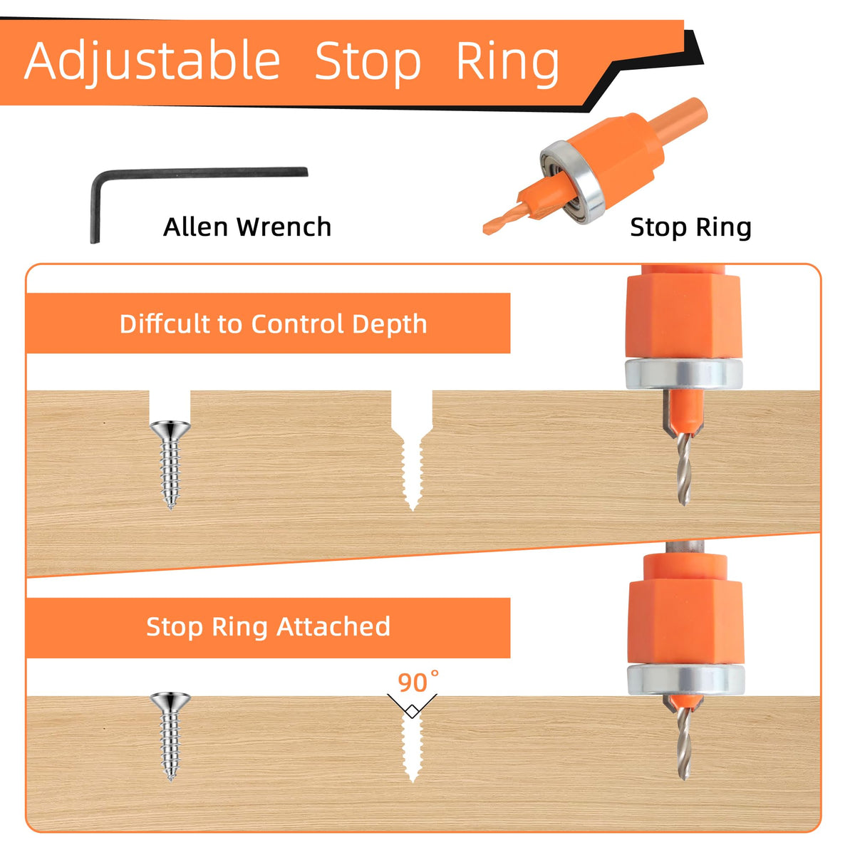 Kauwm countersink setup for woodworking and PVC edge banding applications