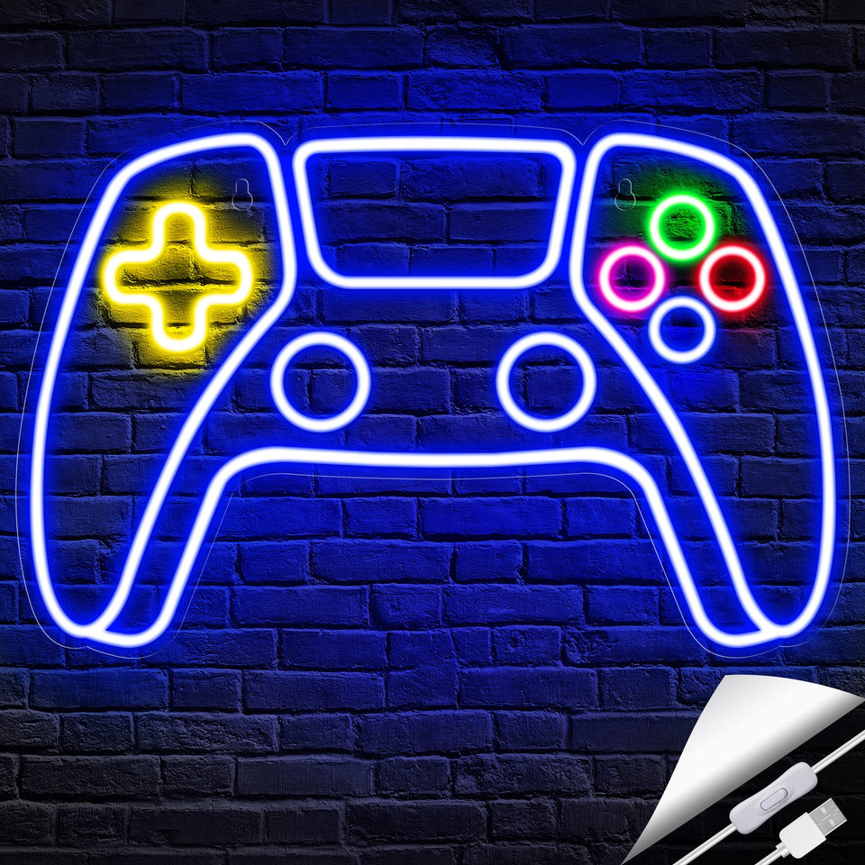 Kavaas Gamer Neon Sign neon controller: vibrant glow for immersive gaming setups