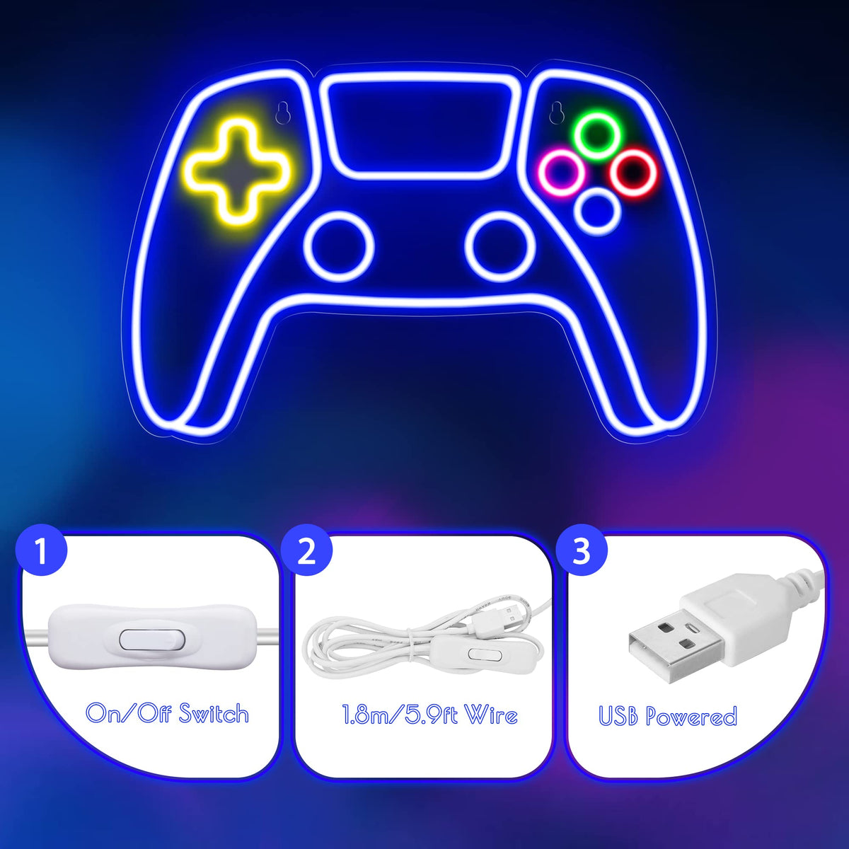 Kavaas Gamer Neon Sign for teen room: decorative focal point for gaming space