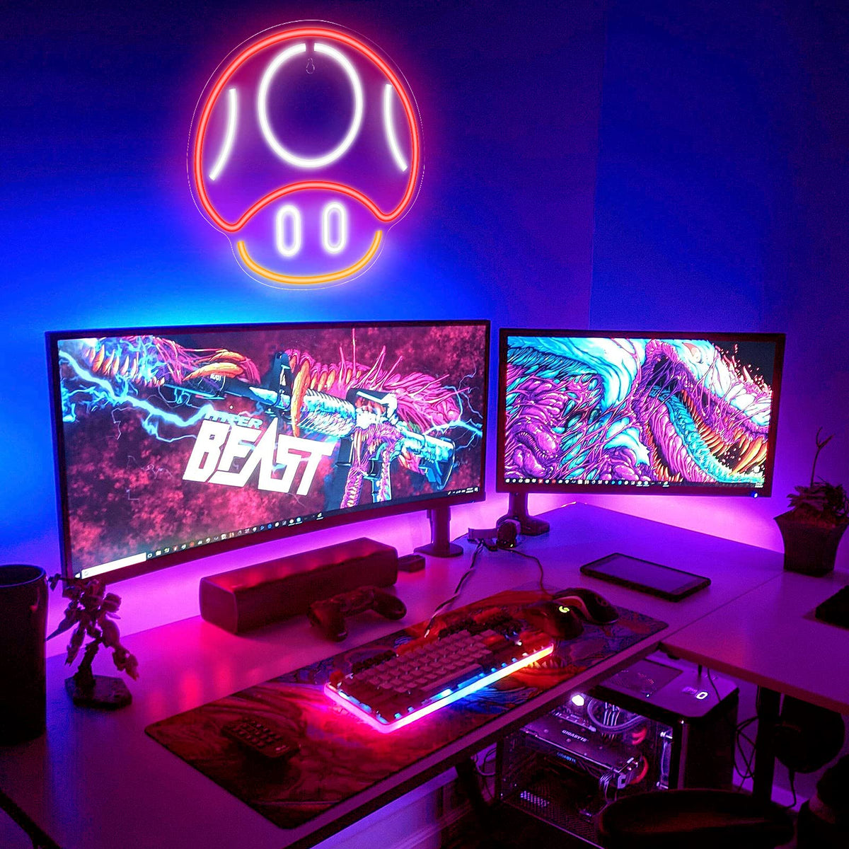 Kavaas gaming neon sign in red adds vibrant vibe to living spaces