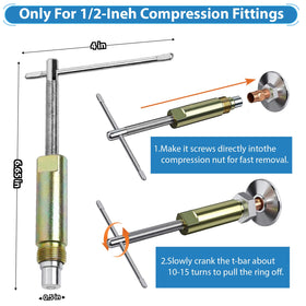 Kavedod angle-stop tool compatible with 3/8 and 1/2 inch MPT outlets.