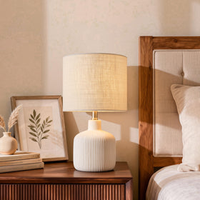 KAWOTI lamp height 17.75 inches fits compact nightstands without clutter.