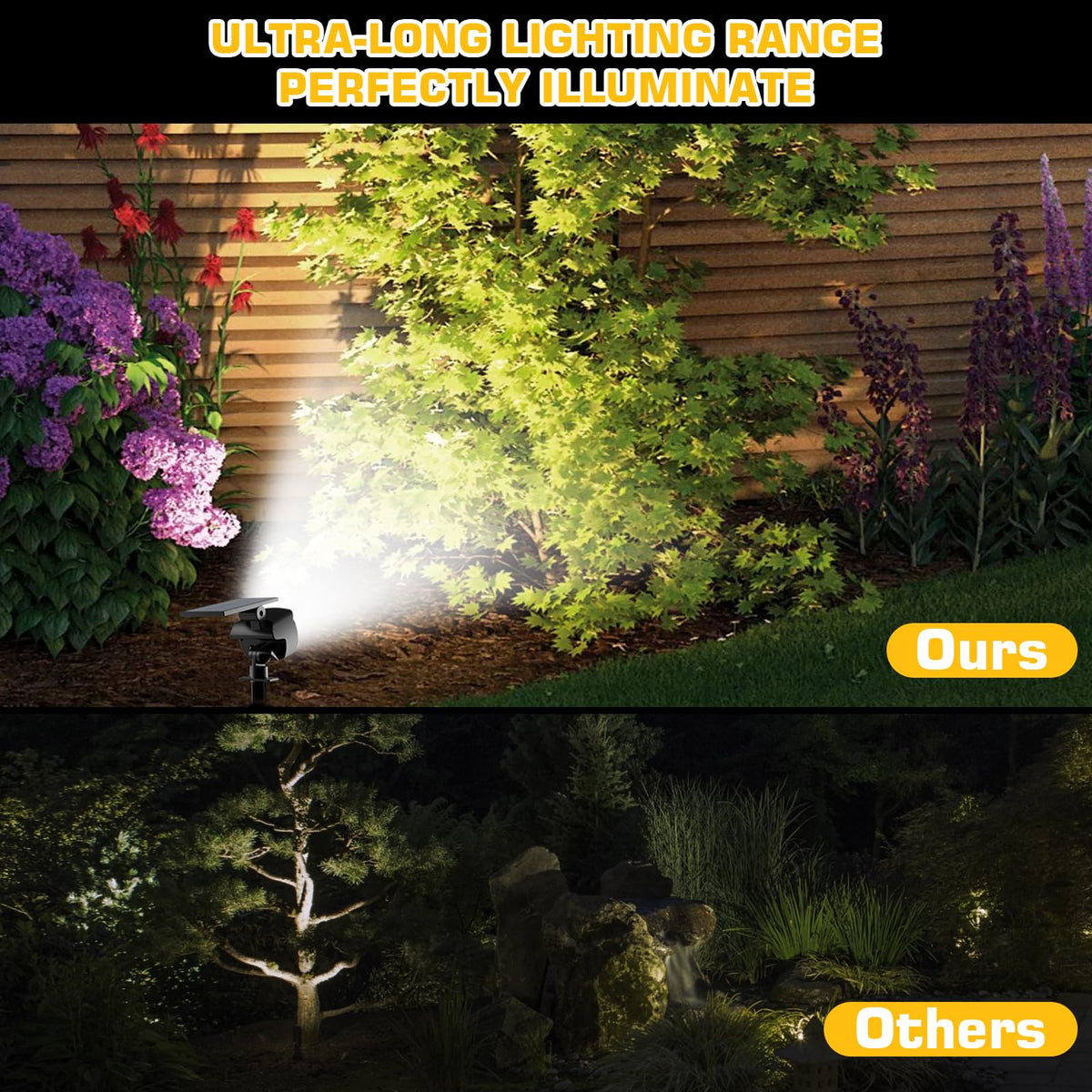 Kaxiida solar spot light fence post enhances security and style.
