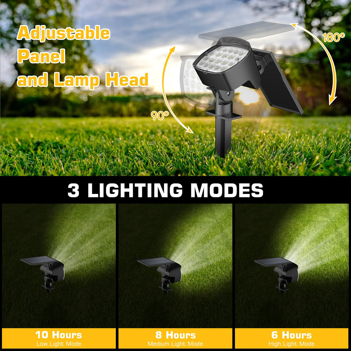 Kaxiida solar spot light wall-mounted adds curb appeal with reliable dusk-to-dawn lighting.