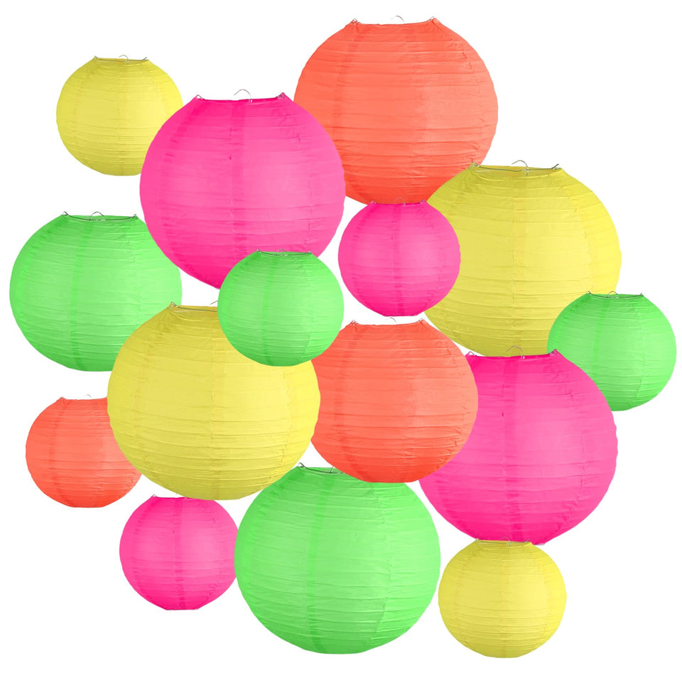 KAXIXI glow-in-the-dark lanterns in a multicolor display for party ambiance