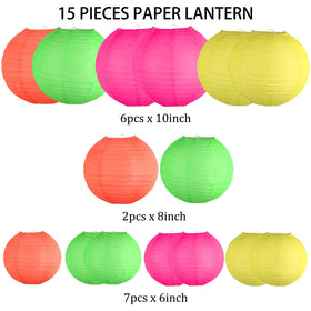KAXIXI neon lanterns hanging close-up highlighting vibrant colors and easy setup