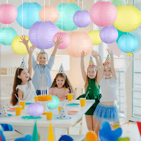 KAXIXI pastel 6-inch lanterns ideal for string garlands and walls.