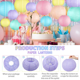 KAXIXI pastel 8-inch lanterns perfect for table centerpiece accents.