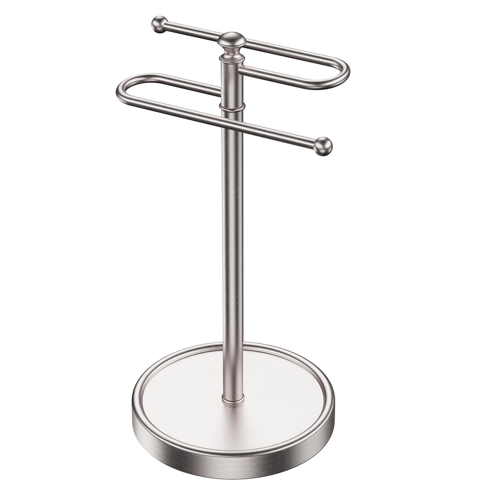 Kaxnuaxu hand towel stand in S shape on bathroom counter for space saving
