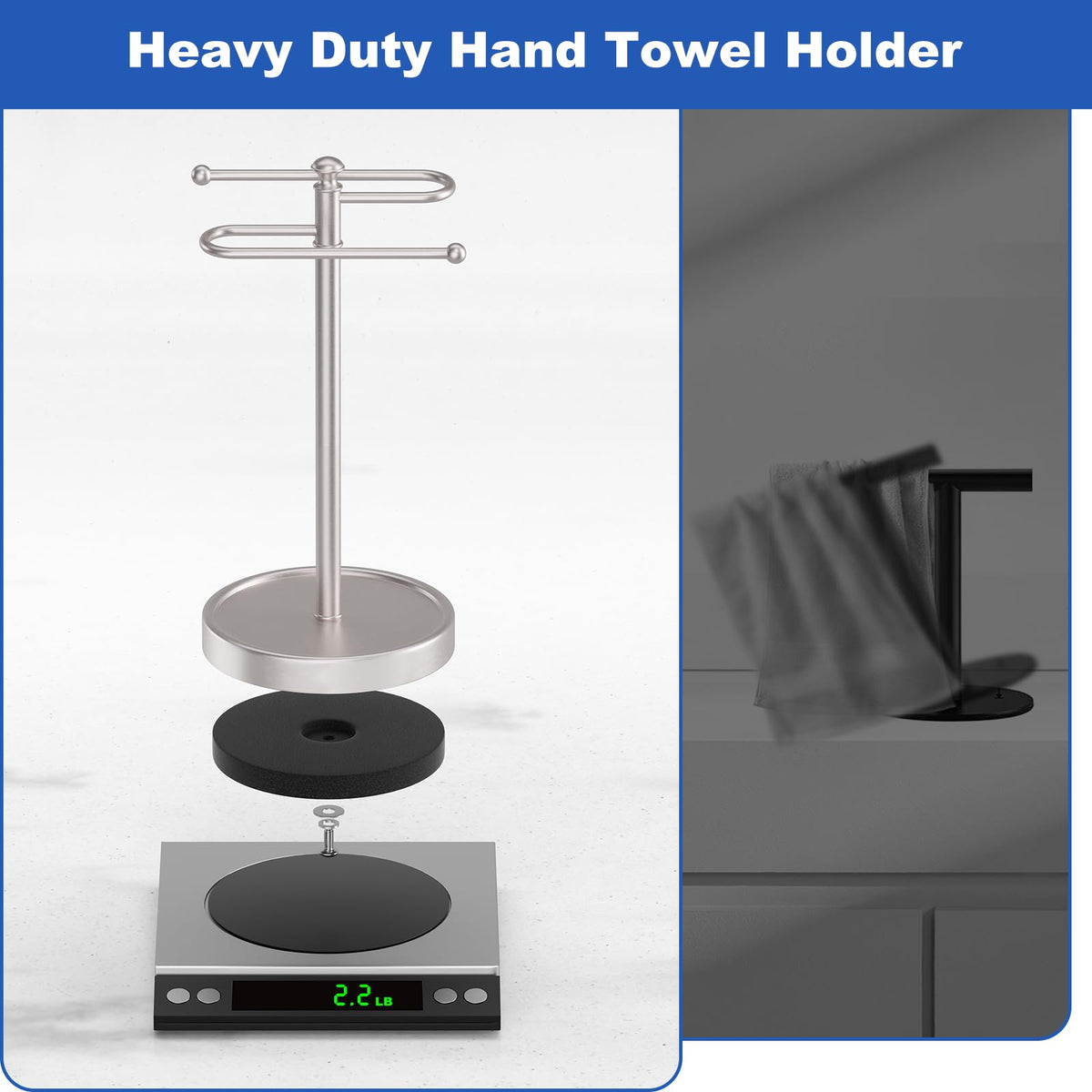 Kaxnuaxu no-drilling towel stand ready for quick setup