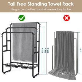 Kayfia 3-tier design highlights elevated bars for faster towel drying.