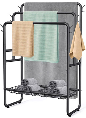 Kayfia 40-inch freestanding towel rack shows a tall design for organized towels.