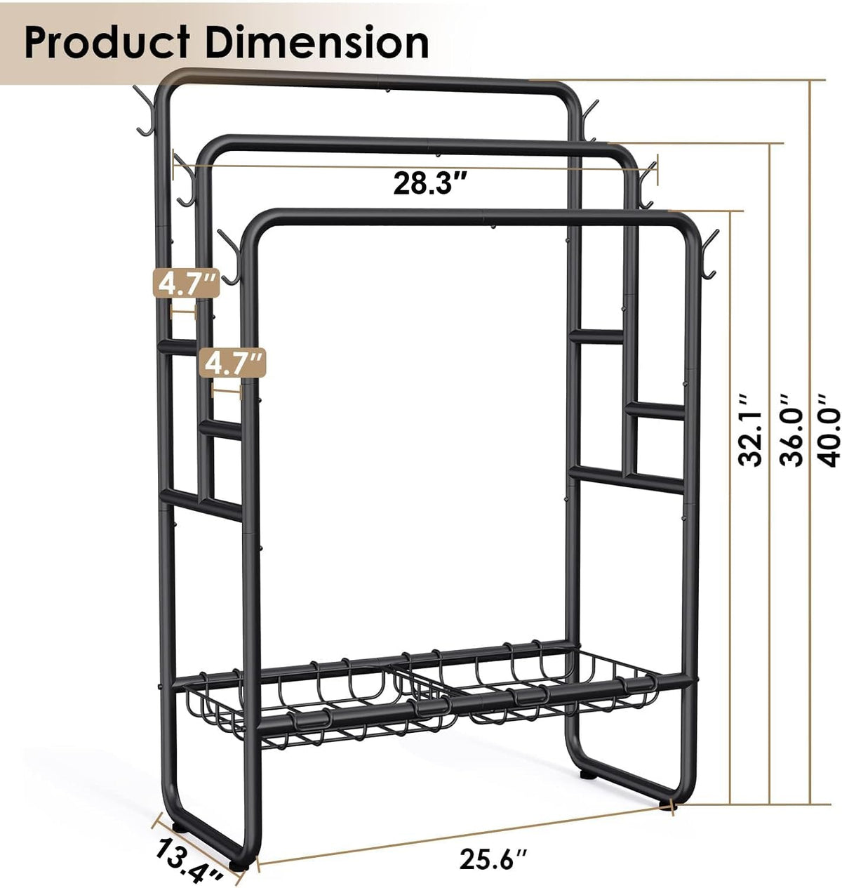 Kayfia durable metal frame suits indoor and outdoor placement.