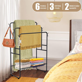 Kayfia removable baskets offer easy storage for clean towels.