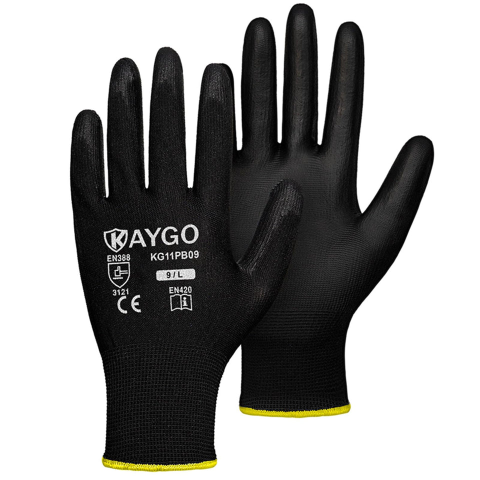 KAYGO KG11P seamless knit gloves front view showing breathable comfort and fit.