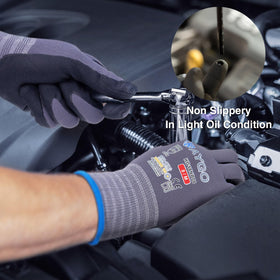 KAYGO gloves featuring 25% thinner nitrile coating enhance fingertip sensitivity and control