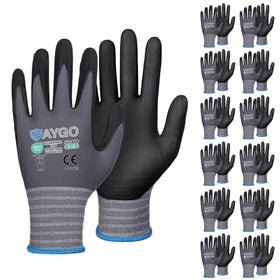 KAYGO KG18NB gloves with MicroFoam nitrile coating provide precise grip for small parts