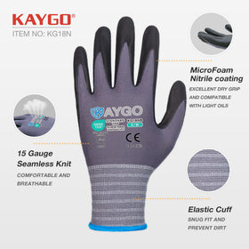 KAYGO KG18NB seamless-knit nylon liner enables all-day comfort and flexible movement.