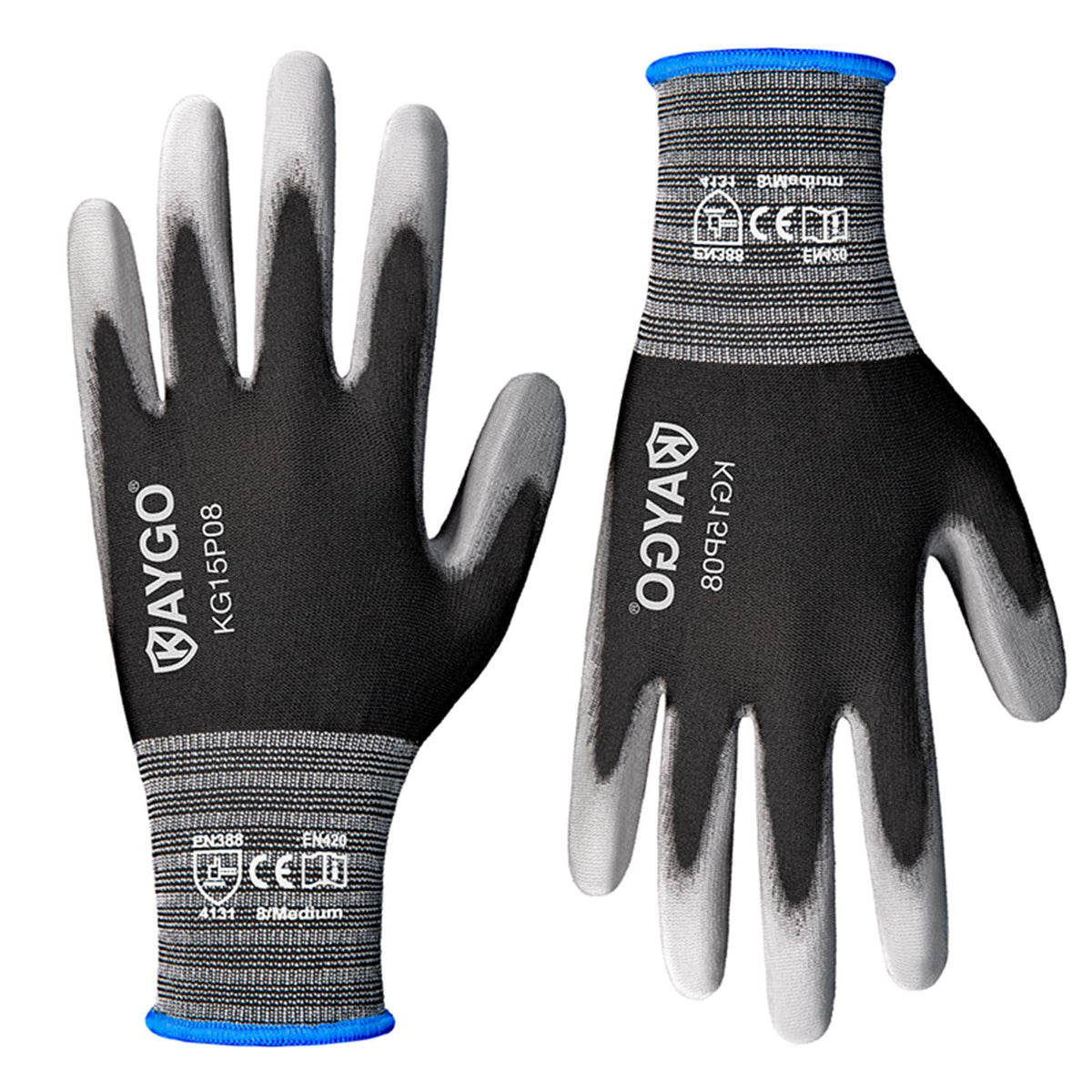 KAYGO Ultra Thin PU gloves for precise electronics handling with strong grip.