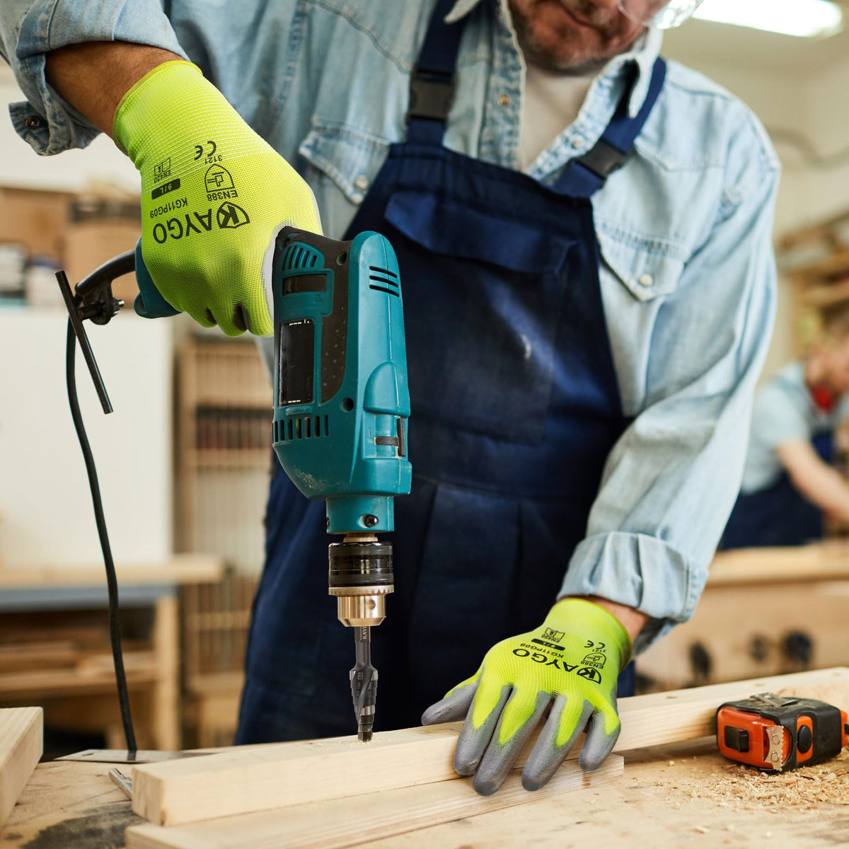 Kaygo gloves in green highlight 12-pair value and versatile use for home projects.