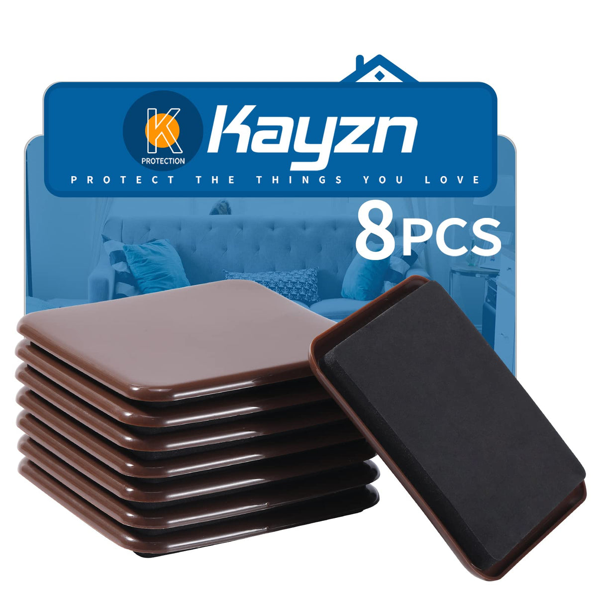 Kayzn furniture sliders eight-piece pack for easy room rearrangement