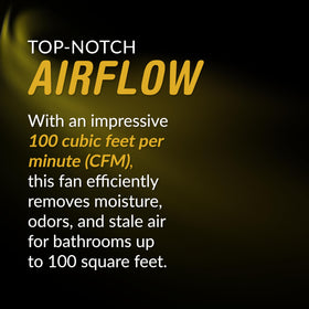 KAZE SNP100 delivers 100 CFM airflow for moisture control.