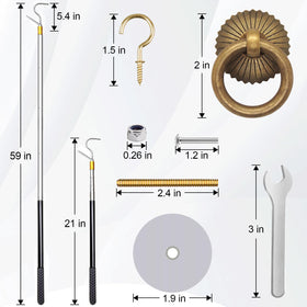 Kbiykuy attic pull-down hook featuring a vintage copper ring for durability and style.