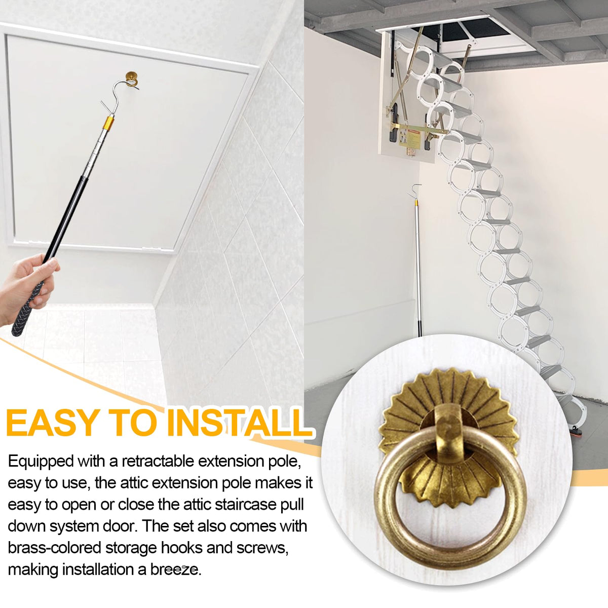 Kbiykuy pull-down hook with M4 screws for secure installation.