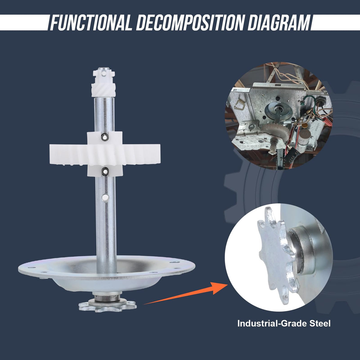 Heat-treated steel gears from Kbiykuy for durable, quiet operation.