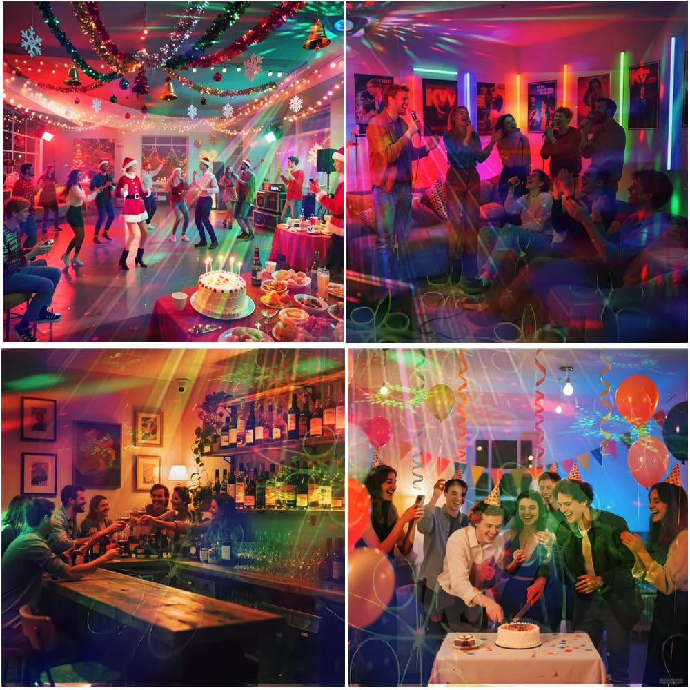 KBJ Disco Ball Party Lights offer sound-activated modes for dynamic dance floors.