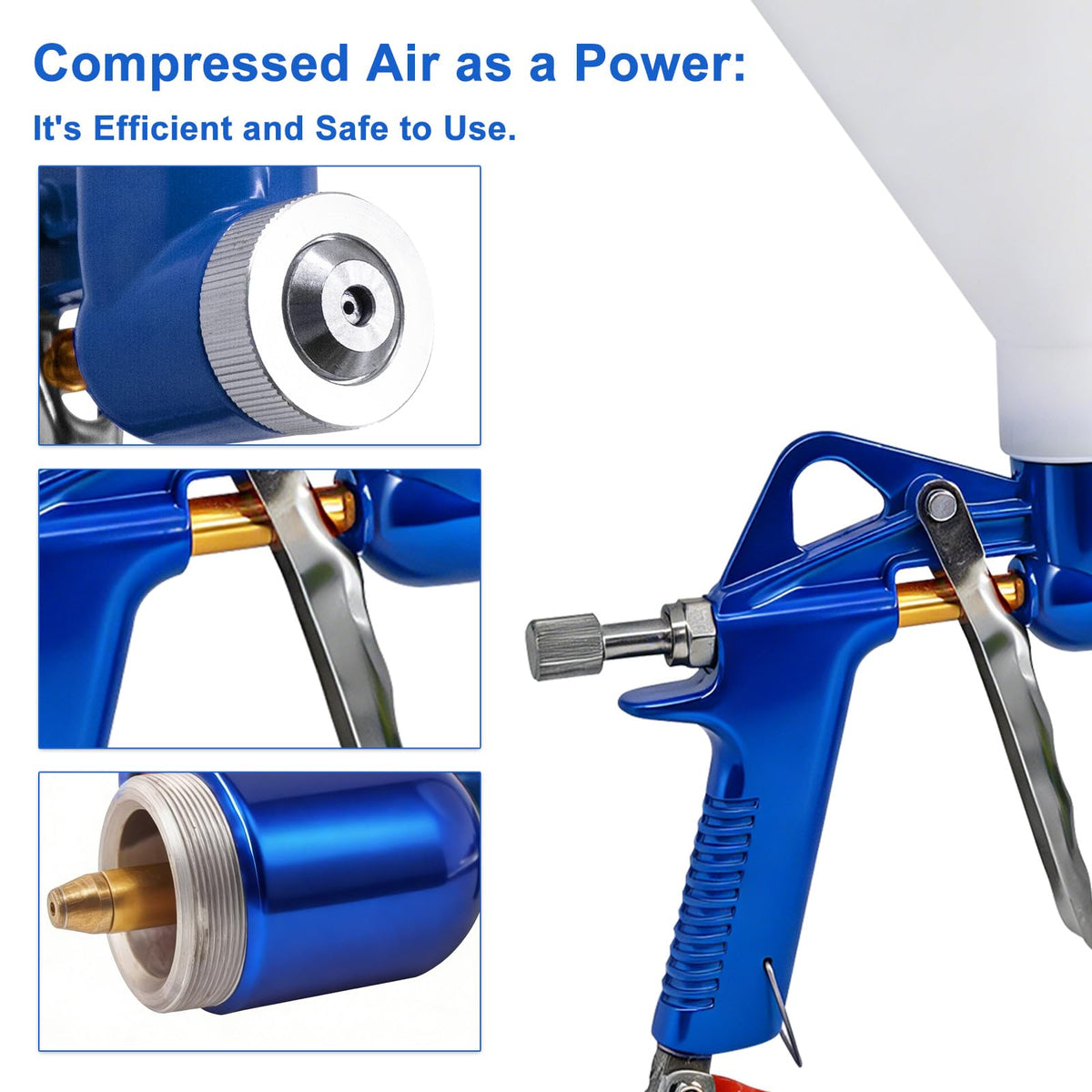 KCNKCN air hopper sprayer with 1.5 gallon hopper for larger projects.