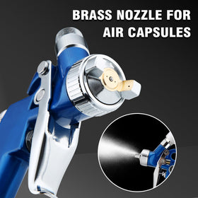 KCNKCN Mini HVLP nozzle 08mm close-up highlights fine atomization for detailed touch-ups.