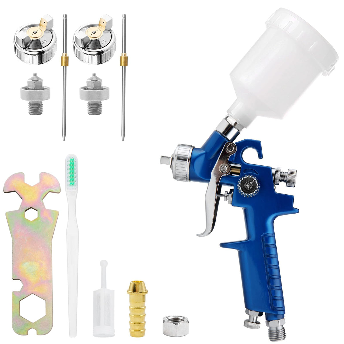 KCNKCN Mini HVLP spray gun side view shows compact design for precise small projects.