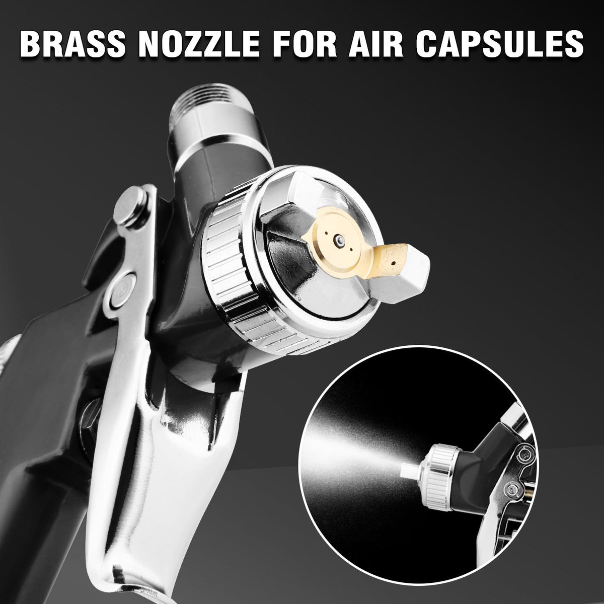KCNKCN mini HVLP 0.8mm nozzle boosts fine atomization for smooth coats.