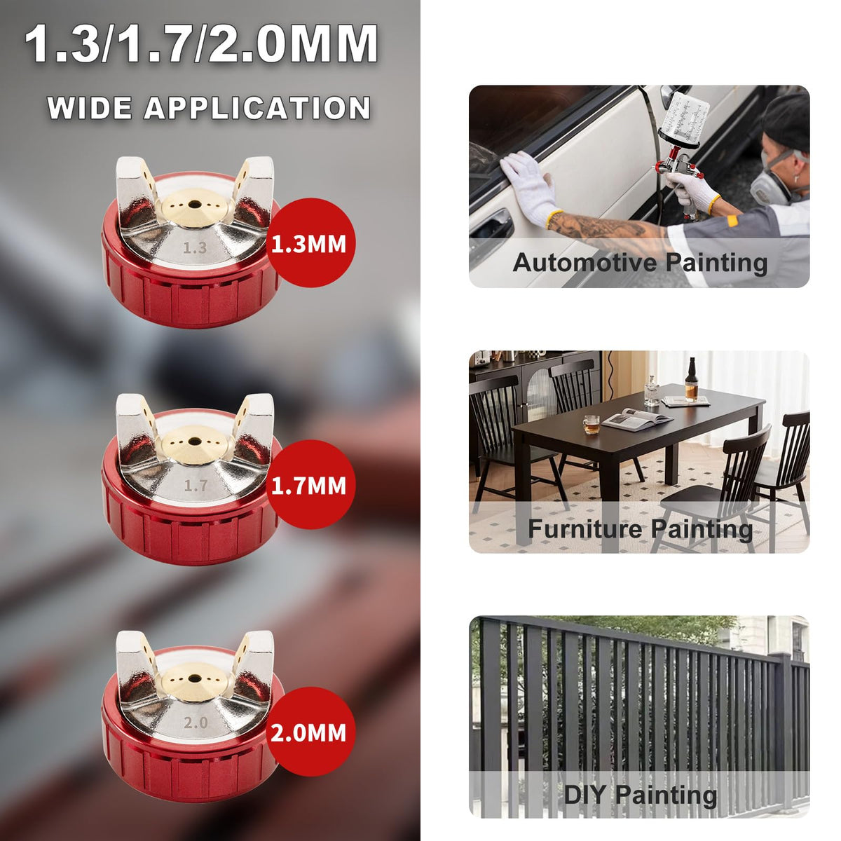 KCNKCN R500 LVLP nozzle 1.3mm for fine varnish and topcoat control