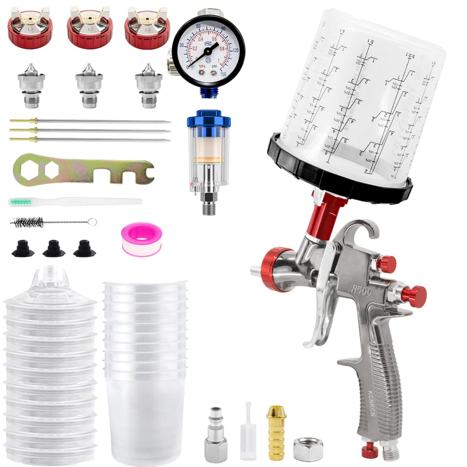 KCNKCN R500 LVLP spray gun body with durable aluminum construction for pro-grade painting