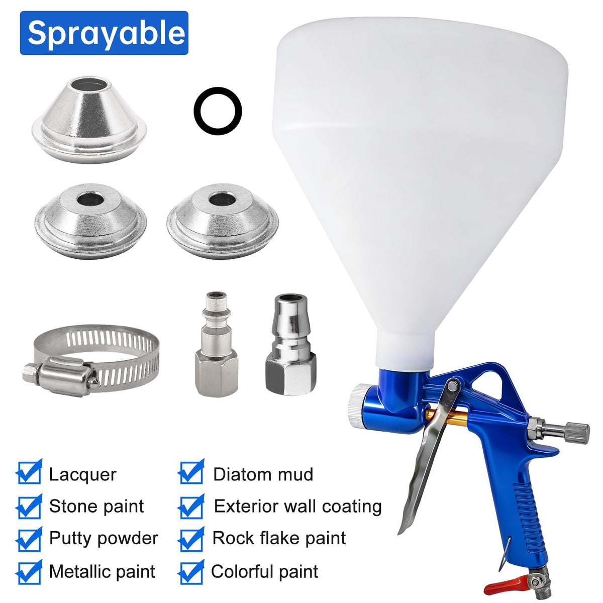 KCNKCN texture sprayer 8mm nozzle for heavy-duty coatings.