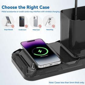 KDD wireless charging area keeps your phone powered at the desk