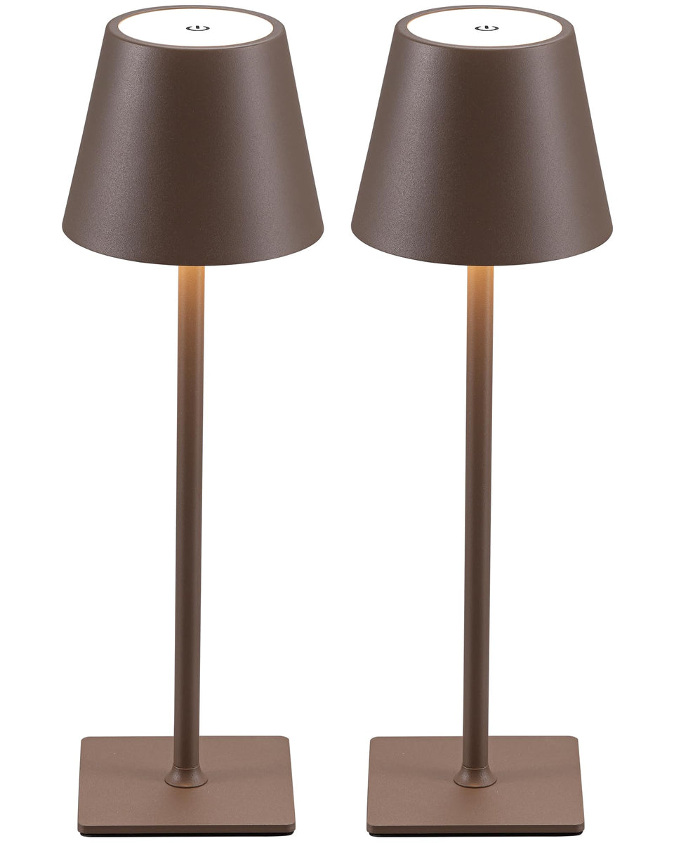 KDG 2-pack cordless table lamp pair on a desk for portable lighting.