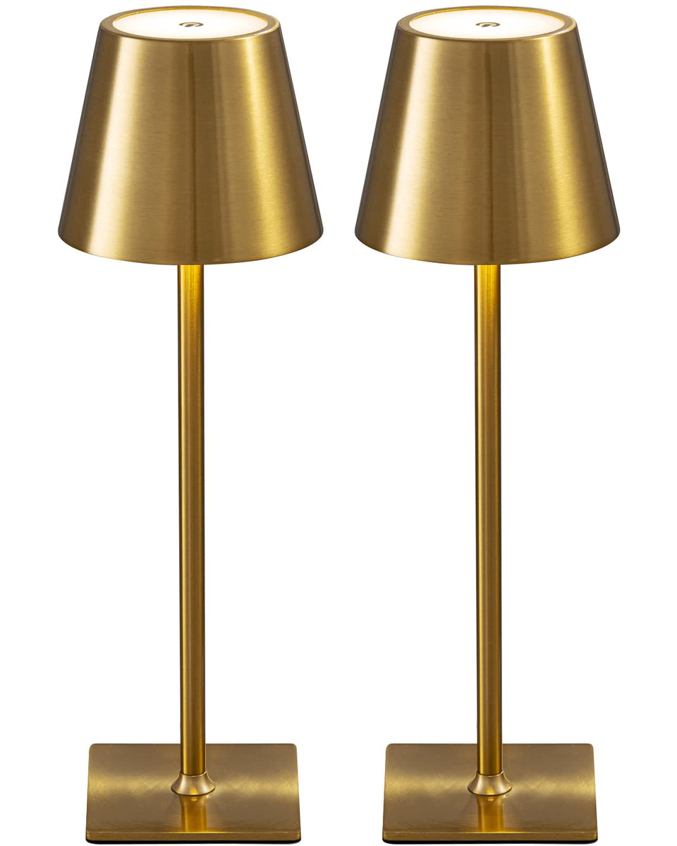 KDG cordless table lamp with gold base for flexible placement