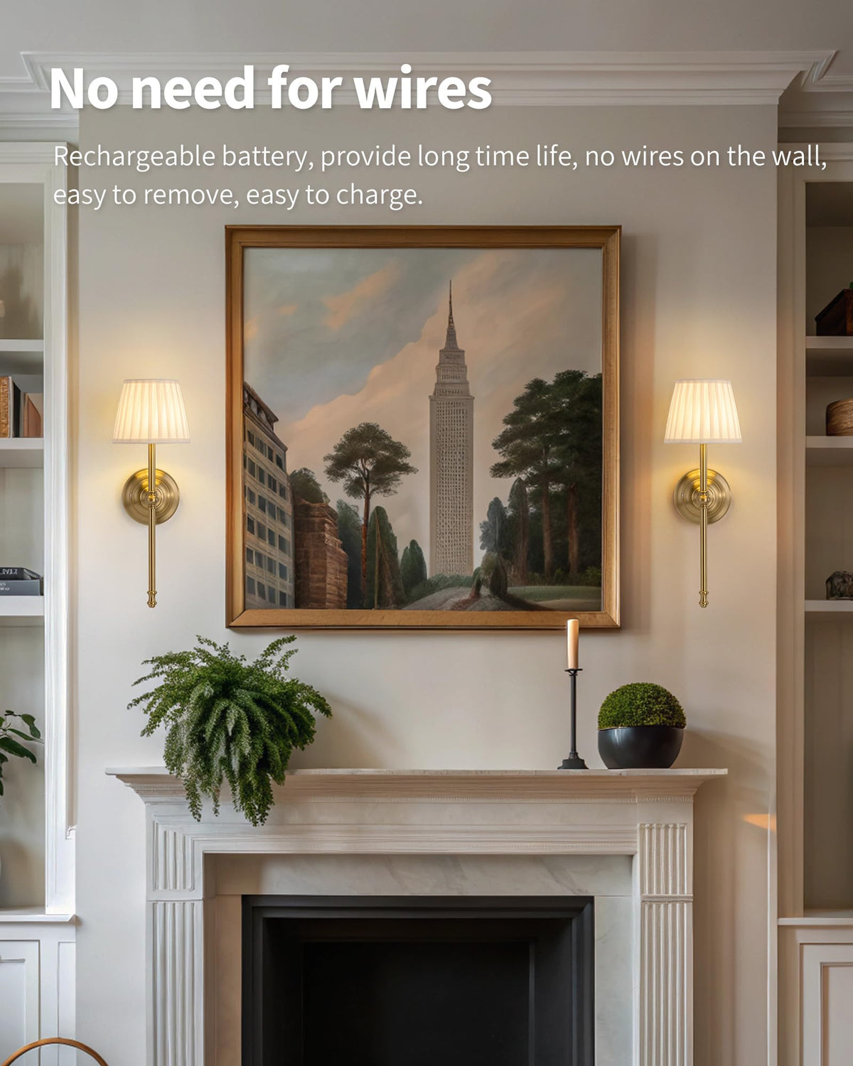 KDG cordless wall sconce gold metal finish adds elegant accent lighting