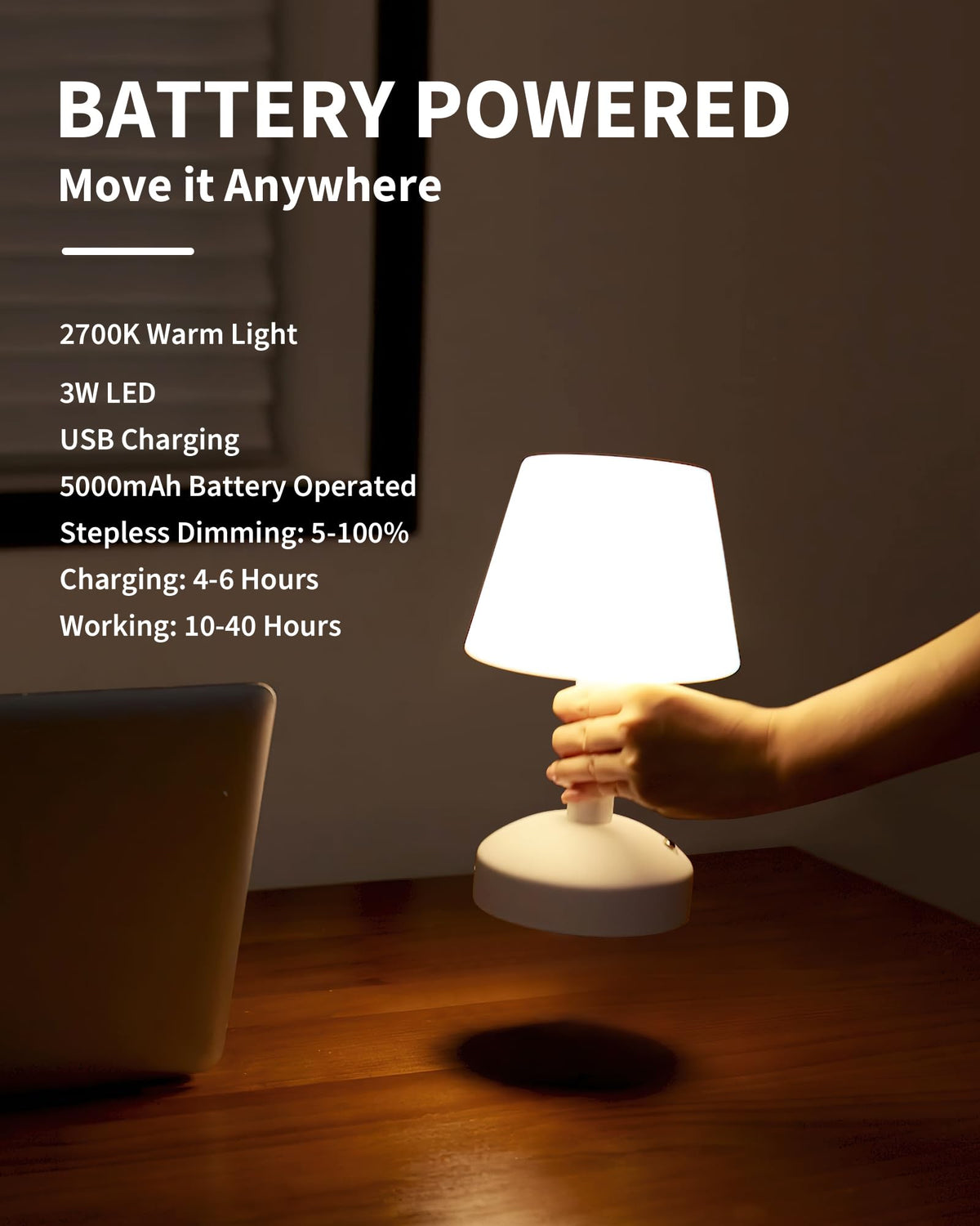 KDG lamp battery compartment highlights built-in 4000mAh power