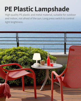 KDG cordless lamp dimmed to warm 2700K glow