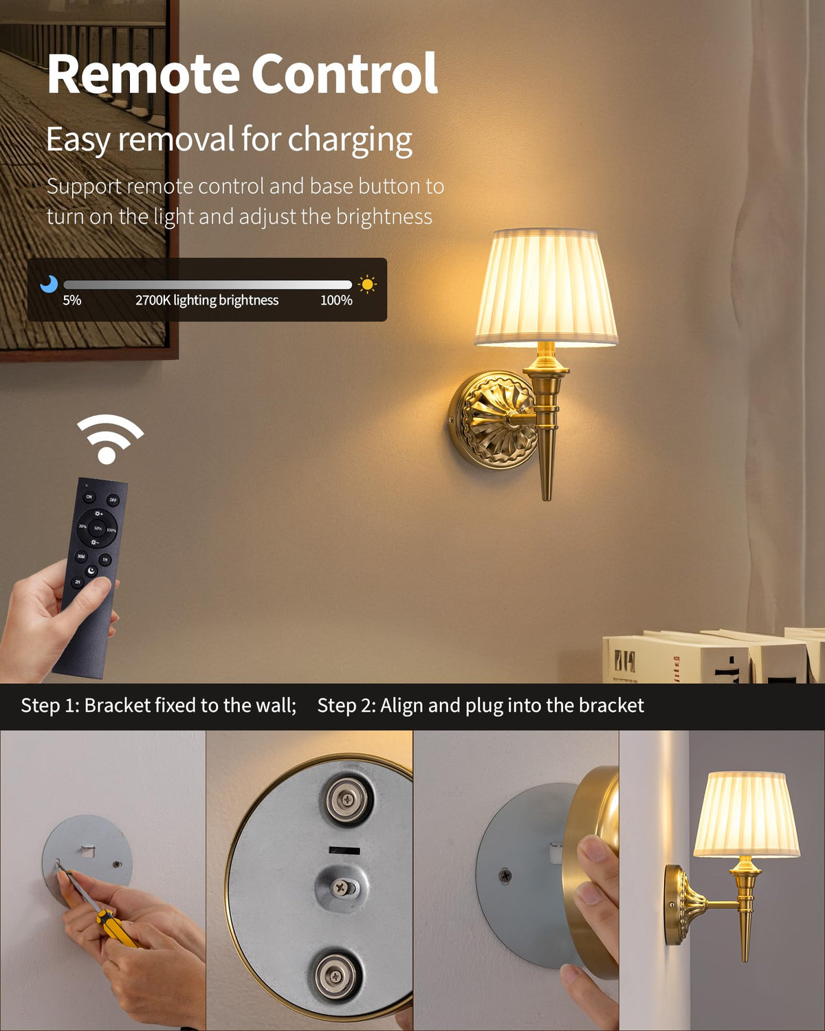 KDG remote control included for easy brightness adjustment