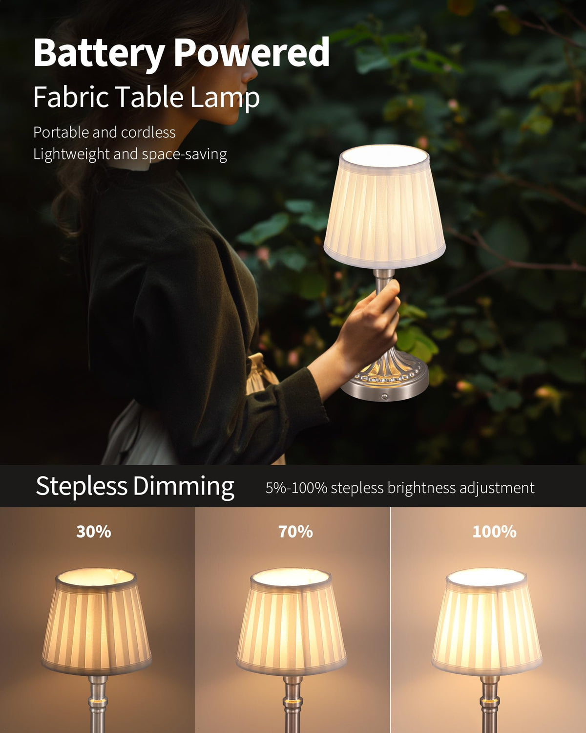 KDG stepless dimming with touch control adjusts brightness for tasks