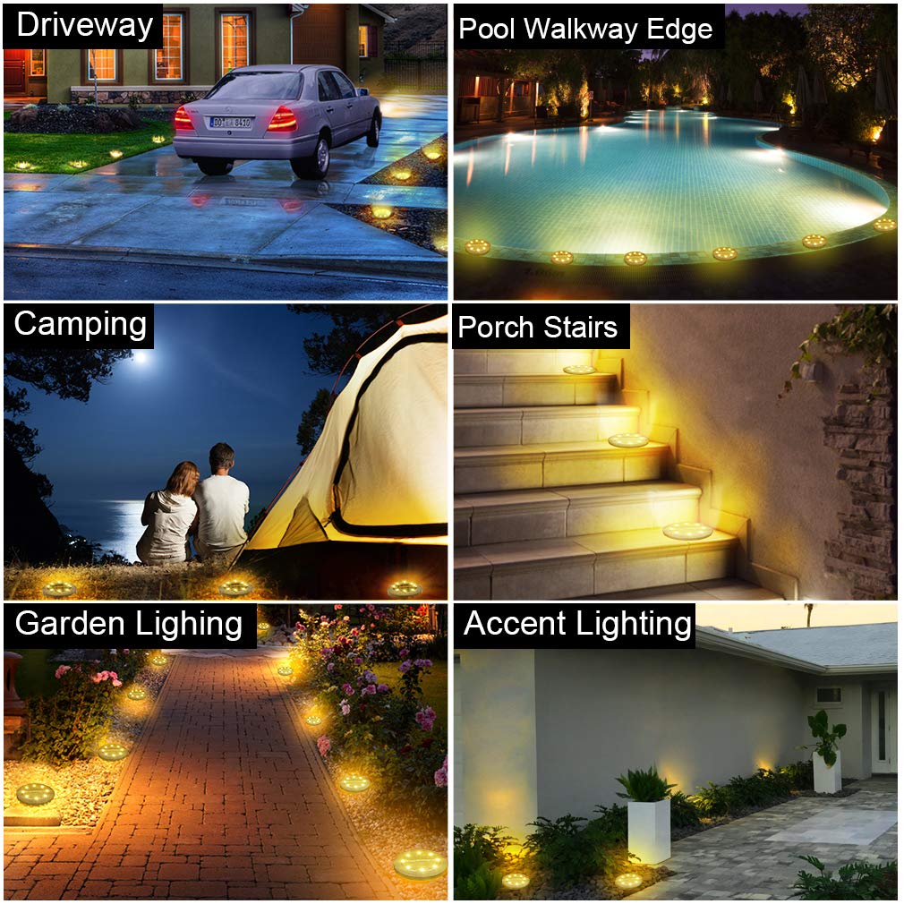 KDORRKU replaceable battery disk lights for longer lifespan